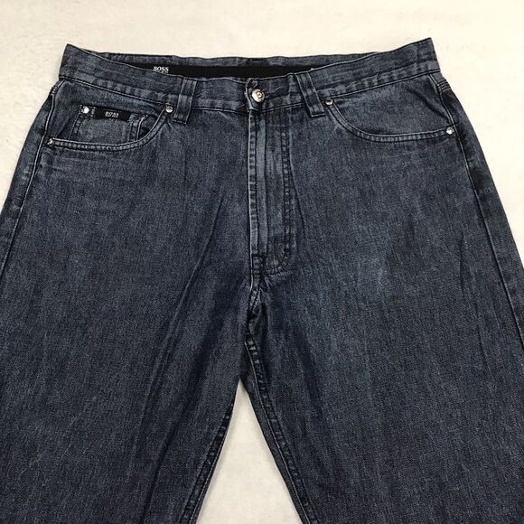 HUGO BOSS Select Alabama Jean Men 36x32 Relaxed Straight Dark Wash Italy - Picture 3 of 14